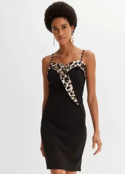 Lush Fit Store -Lush Fit Store Animal Print Trim Party Dress951394FRSP