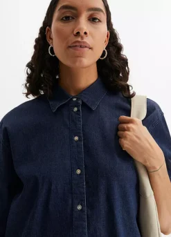 Baggy Denim Blouse -Lush Fit Store Baggy Denim Blouse939054FRSP W02