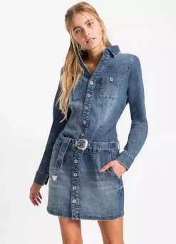 Belted Denim Dress