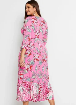 Belted Floral Dress -Lush Fit Store Belted Floral Dress910434FRSB W01