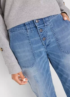 Button Fly Boyfriend Jeans -Lush Fit Store Button Fly Boyfriend Jeans920099FRSP W02