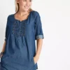 Chambray Denim Tunic -Lush Fit Store Chambray Denim Tunic939502FRSP