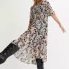 Chiffon Floral Print Midi Dress