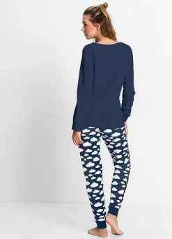 Cloud Print Long Sleeve Pyjamas -Lush Fit Store Cloud Print Long Sleeve Pyjamas949190FRSP W01