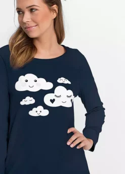 Cloud Print Long Sleeve Pyjamas -Lush Fit Store Cloud Print Long Sleeve Pyjamas949190FRSP W02