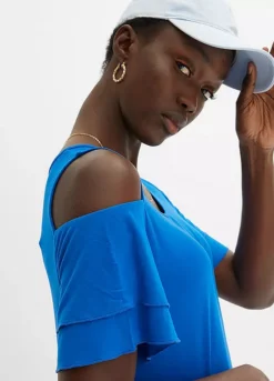 Cold Shoulder T-Shirt -Lush Fit Store Cold Shoulder T Shirt968275FRSP W03