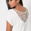 Crochet Back T-Shirt -Lush Fit Store Crochet Back T Shirt970304FRSP