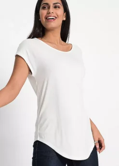 Crochet Back T-Shirt -Lush Fit Store Crochet Back T Shirt970304FRSP W01