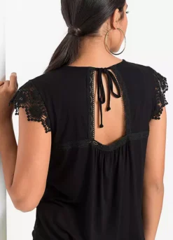 Crochet Shoulder Top -Lush Fit Store Crochet Shoulder Top956149FRSP W03