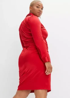 Decorative Button Placket Ruched Shirt Dress -Lush Fit Store Decorative Button Placket Ruched Shirt Dress941687FRSB W01