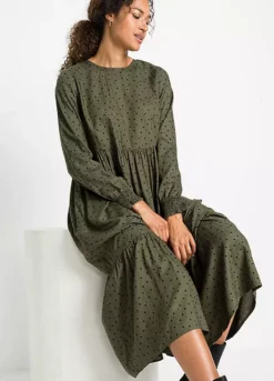 Dot Print Midi Dress