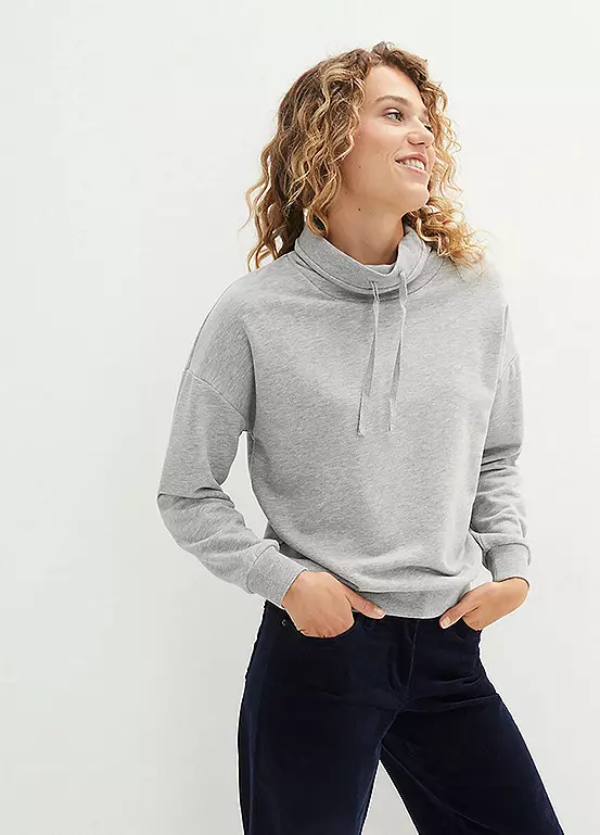 Drawstring Collar Sweatshirt 3 Drawstring Collar Sweatshirt