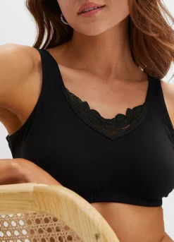 Embroidered Cotton Seamless Bralette -Lush Fit Store Embroidered Cotton Seamless Bralette931362FRSP W02