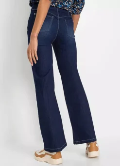 Flared Button Jeans -Lush Fit Store Flared Button Jeans957229FRSP W01