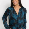 Floral Button Tunic -Lush Fit Store Floral Button Tunic929417FRSP