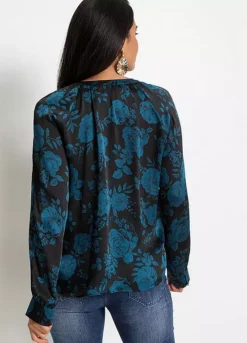 Floral Button Tunic -Lush Fit Store Floral Button Tunic929417FRSP W01