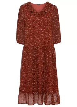 Floral Chiffon Dress -Lush Fit Store Floral Chiffon Dress905986FRSC