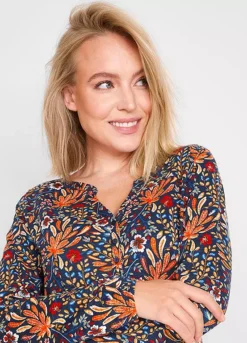 Floral Cotton Tunic -Lush Fit Store Floral Cotton Tunic921434FRSP W02