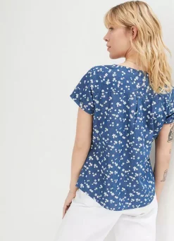 Floral Denim Shirt -Lush Fit Store Floral Denim Shirt946266FRSP W01