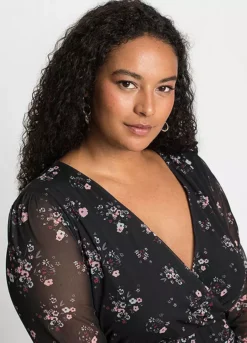 Floral Net Dress -Lush Fit Store Floral Net Dress967798FRSB W02