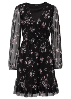 Floral Net Dress -Lush Fit Store Floral Net Dress967798FRSC