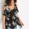 Floral Print Cold Shoulder Top -Lush Fit Store Floral Print Cold Shoulder Top904819FRSP