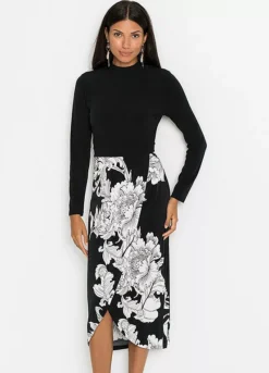 Floral Print Long Sleeve Shift Dress -Lush Fit Store Floral Print Long Sleeve Shift Dress964398FRSP