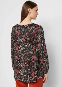 Floral Print Long Sleeve Tunic -Lush Fit Store Floral Print Long Sleeve Tunic963441FRSP W01
