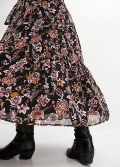 Floral Print Midi Dress -Lush Fit Store Floral Print Midi Dress912498FRSB W02