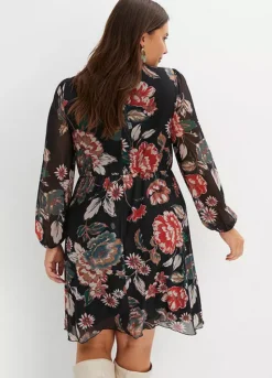 Floral Print Net Dress -Lush Fit Store Floral Print Net Dress952627FRSB W01