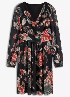 Floral Print Net Dress -Lush Fit Store Floral Print Net Dress952627FRSC