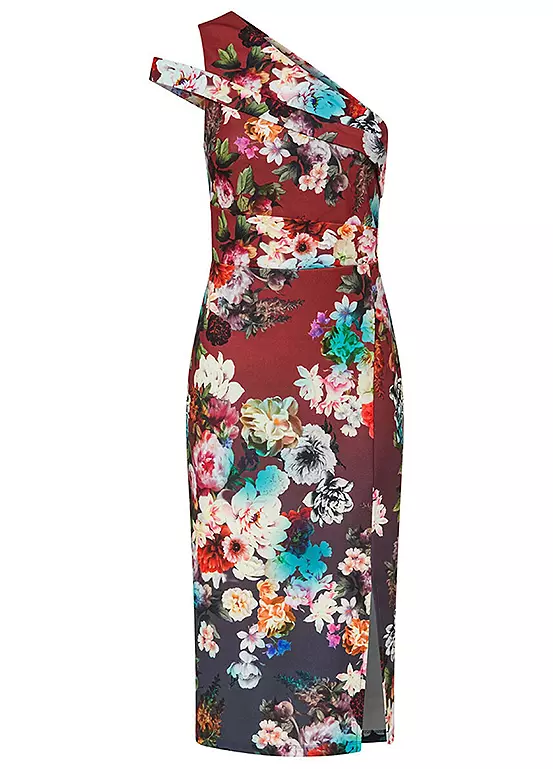 Floral Print One Shoulder Dress 4 Floral Print One Shoulder Dress - Image 2