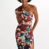 Floral Print One Shoulder Dress -Lush Fit Store Floral Print One Shoulder Dress941166FRSP
