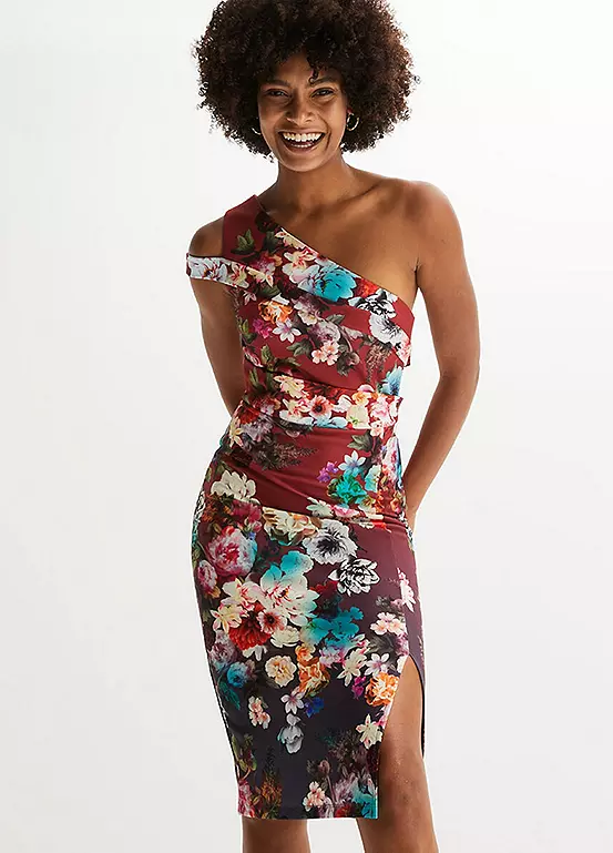 Floral Print One Shoulder Dress 3 Floral Print One Shoulder Dress