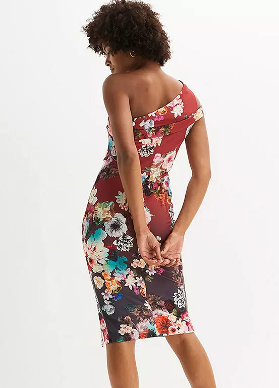 Floral Print One Shoulder Dress 5 Floral Print One Shoulder Dress - Image 3