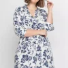 Floral Print Shirt Dress -Lush Fit Store Floral Print Shirt Dress961823FRSB