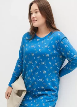 Floral Print Sweatshirt Dress -Lush Fit Store Floral Print Sweatshirt Dress929485FRSB W02