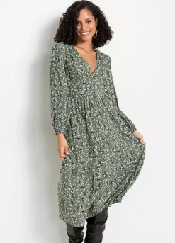 Floral Print V-Neck Dress