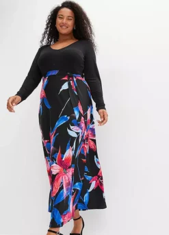 Floral Print V-Neck Maxi Dress