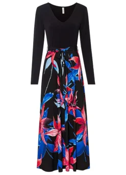 Floral Print V-Neck Maxi Dress -Lush Fit Store Floral Print V Neck Maxi Dress921897FRSC