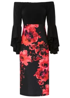 Floral Shift Dress -Lush Fit Store Floral Shift Dress949921FRSC