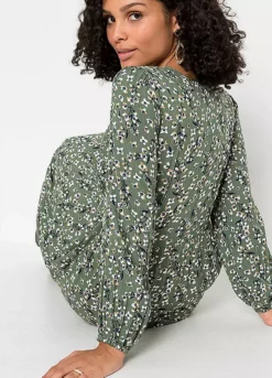 Floral V-Neck Dress -Lush Fit Store Floral V Neck Dress966710FRSP W02