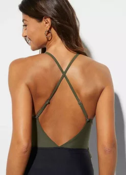 Flounced Cut-Out Swimsuit -Lush Fit Store Flounced Cut Out Swimsuit937777FRSP W03