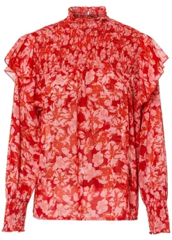 Flounced Floral Blouse -Lush Fit Store Flounced Floral Blouse942865FRSC