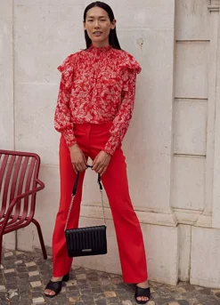 Flounced Floral Blouse -Lush Fit Store Flounced Floral Blouse942865FRSL