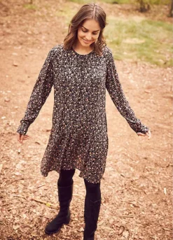 Flounced Floral Dress -Lush Fit Store Flounced Floral Dress905241FRSL