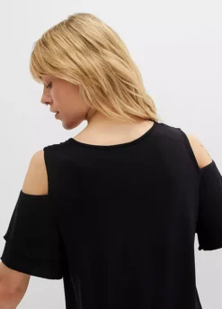 Fluted Sleeve Cold Shoulder Top -Lush Fit Store Fluted Sleeve Cold Shoulder Top910036FRSP W02