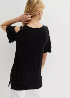 Fluted Sleeve Cold Shoulder Top -Lush Fit Store Fluted Sleeve Cold Shoulder Top910036FRSP W03