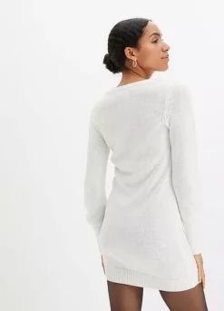 Front Cut-Out Cable Knit Dress -Lush Fit Store Front Cut Out Cable Knit Dress910875FRSP W01