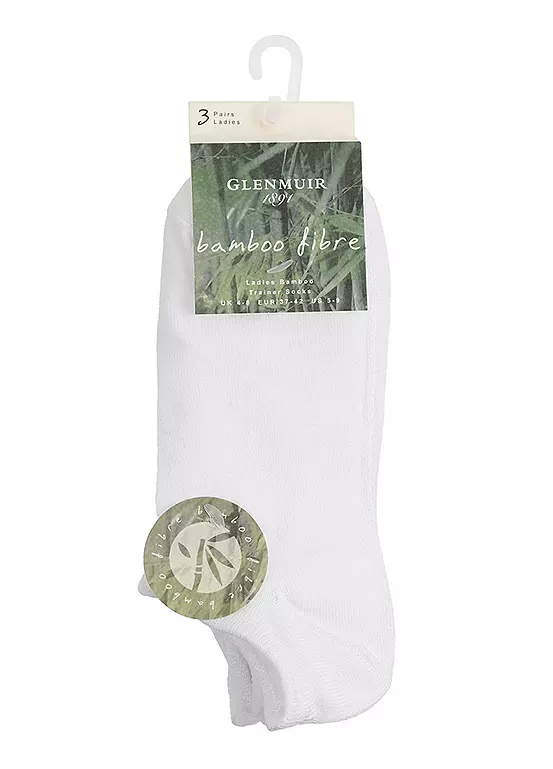 Glenmuir Ladies Pack Of 3 White Trainer Socks 3 Glenmuir Ladies Pack Of 3 White Trainer Socks